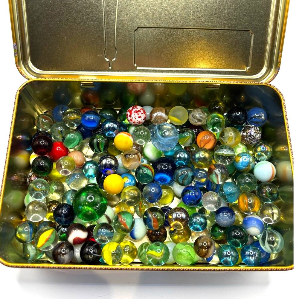 1.81 lbs Vintage Marbles with Possible, Akro, Vitro, Jabo